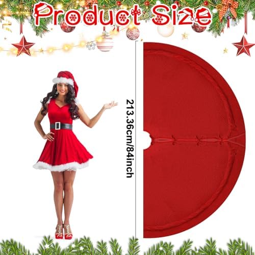 84 Inch Christmas Knitted Tree Skirt Giant Claret Red Chunky Xmas Tree Skirt Extra Large Cable Knit Thick Rustic Farmhouse Xmas Ornaments for Home Merry Christmas Holiday Winter Party Decoration - Image 2