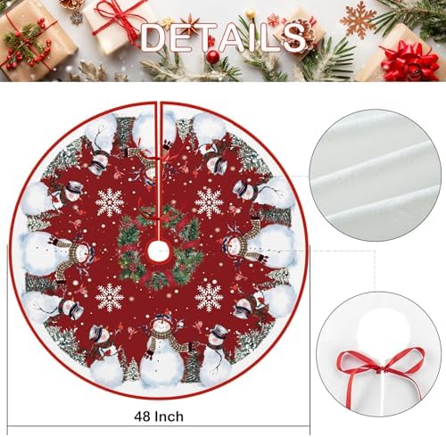 Snowman Christmas Tree Skirt 48 Inches - Image 7