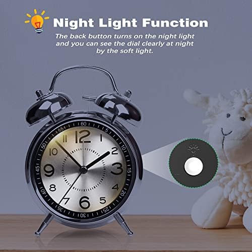 AYRELY?? Super Loud Alarm Clock for Heavy Sleepers Adults, Metal 4.5 Inches - Image 5