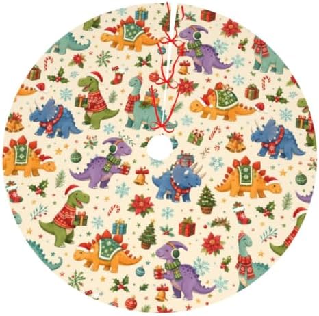 Colorful Dinosaur Christmas Tree Skirt Tree Mat for Xmas Holiday Party Decorations Indoor Outdoor 36 Inch by Unknown