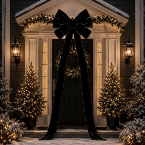 Norme 1 Pcs Black Extra Large Christmas Tree Topper Bow Decor by Norme