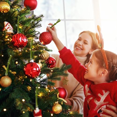 Daifunli 100 Pcs Christmas Velvet Ornament Strings Adjustable Ornament Hooks Non Slip Hangers Hooks Tree for Christmas Tree Decorations(Olive Green) - Image 5