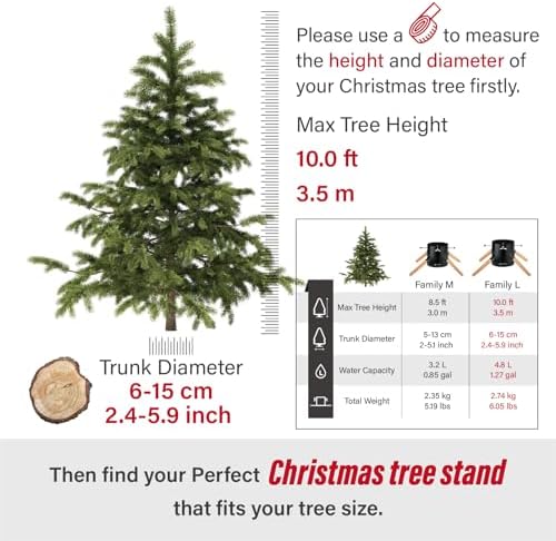 Tree Nest Christmas Tree Stand Base Xmas Modern Tree Metal Holder Stand for 10ft Real Tree Xmas Tree Decoration（Family,Black） - Image 4