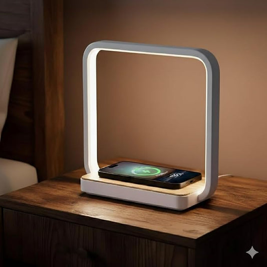 WILIT Bedside Lamp with Qi Wireless Charger, A13 Table lamp 3 Step Dimmable Touch Control Desk Lamp for for Living Room, Bedroom, Kids Room. by WILIT