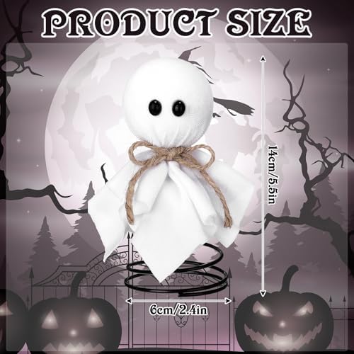 Suncalla Halloween Ghost Tree Topper Velvet Ghost 5.5 Inch Spooky - Image 2