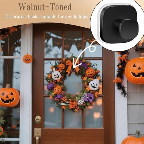 Ornament Hooks,Upgraded Suction Cup Hooks, Wreath Hangers for Front Door, Towel Racks, 2 in 1 Mantle Hanger, No Drill Garland Fireplace Stocking Hanger, for Christmas, Holiday, New Year (Black, 2) - Image 6