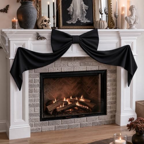 Halloween Decor - 48" x 24" Giant Black Bow for Front Door Wall Mantle - Image 5