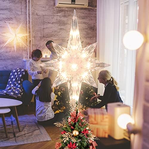 12 Inch Christmas Tree Topper, Bethlehem Star with 10 Lights for Home Xmas Tree Decor (Warm White) - Image 5