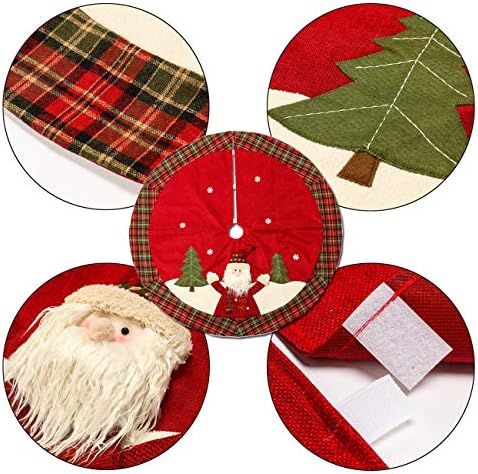 Sunnyglade 48 Inch Christmas Tree Skirt Double-Layer Design Santa Pattern - Image 5