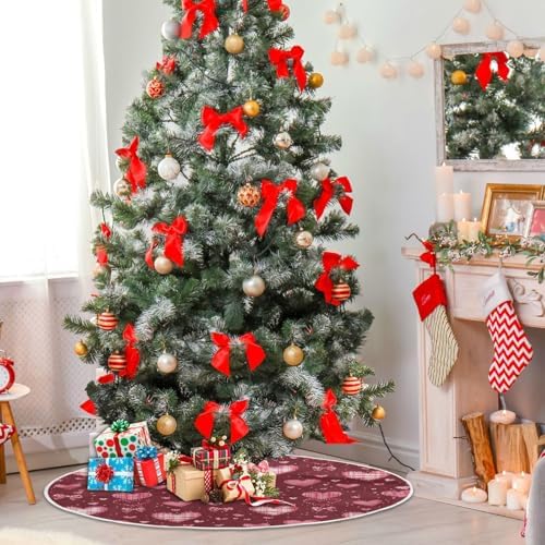 Valentine's Day Tree Skirt 36" Sweet Candy Hearts Pink Christmas Tree Skirts Mother's Day Xmas Mat for Holiday Festival Party Wedding Decor - Image 4
