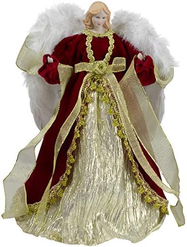 14" Red and Gold Traditional Angel Christmas Tree Topper - Unlit by Northlight