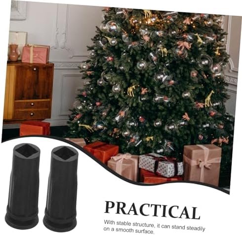 6pcs Plastic Xmas Tree Bases Holders for Christmas Trees Stable and Lightweight Design for Convenient Use Black Color for Holiday Decor - Image 2