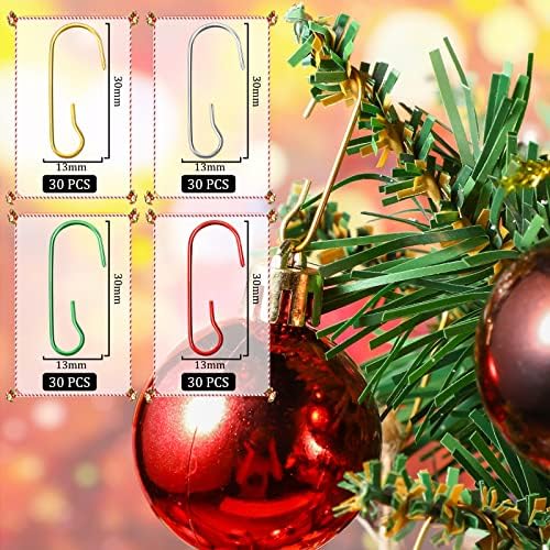 Hotop 120 Pcs Halloween Ornament Hooks Gold Silver Red Green Hanger - Image 2