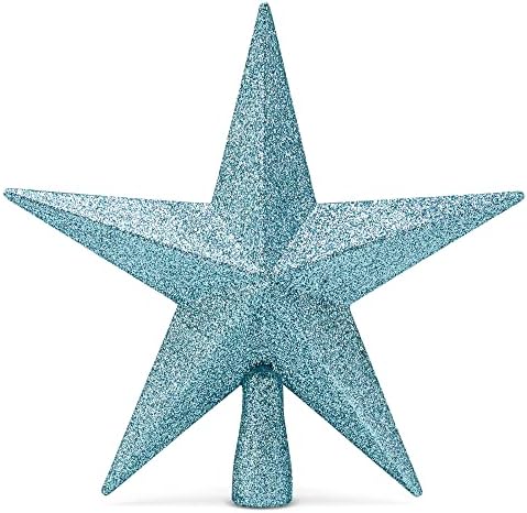 Glitter Star Christmas Tree Topper - 8" Tiffany Blue Xmas Decor Ornament by Ornativity