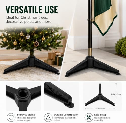 Artificial Christmas Tree Stand Replacement, 19mm Pole Plastic Base Holder - Image 3