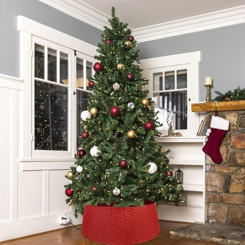 Blissun Christmas Tree Ring, 28.5" Plastic Christmas Tree Collar, Christmas Tree Skirt for Artificial Christmas Trees Decoration (Extra Large, Red) - Image 5