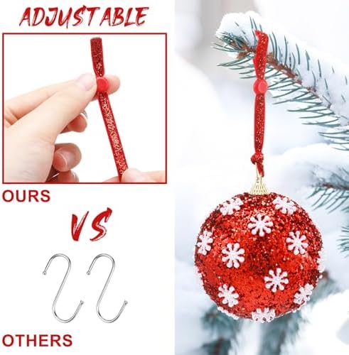 Daifunli 24 Pcs Christmas Adjustable Decoration Hooks, Green,Grey,Gold,Red - Image 2