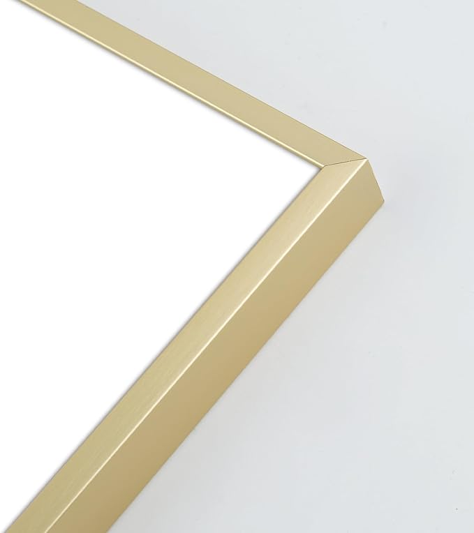 Golden State Art, Gallery Wall Frame Set of 6 - Gold 6x8 Aluminum Photo Frames with Mat for 5x7 Pictures - 6 x 8 inch Metal Frame with Real Glass Cover - Elegant Home or Office Decor