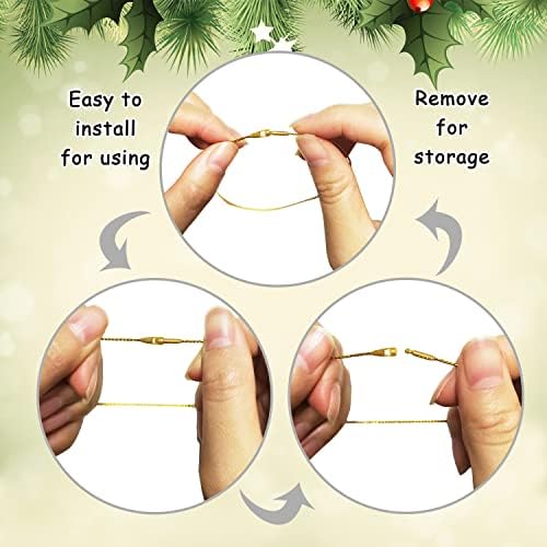 Christmas Tree Ornament String Hanger Precut Ribbon Hook with Snap Fastener - Image 5