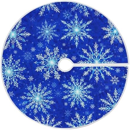 Christmas Tree Skirt Blue Snowflakes Small Xmas Tree Skirts Decorations 36 inch Burlap Tree Mat Cover for 4 ft Trees Holiday Party by BOENLE-WELCOMEYOURCOMING