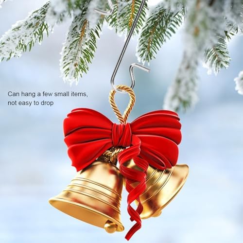 100PCS Christmas Ornament Hooks, Xmas Tree Ornament Hangers S Shaped Metal Hooks for Christmas Decoration (Silver) - Image 2