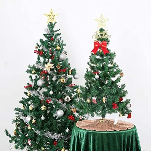 Rose Gold Tree Skirt Sequined Mini Christmas Tree Decorations 24 Inch Round - Image 2