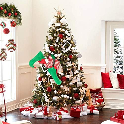 Geefuun 23?€? Christmas Elf Stuffed Legs Stuck Tree Topper Decorations -Xmas Holiday Indoor Outdoor Decor Party Ornaments and Decorations - Image 2
