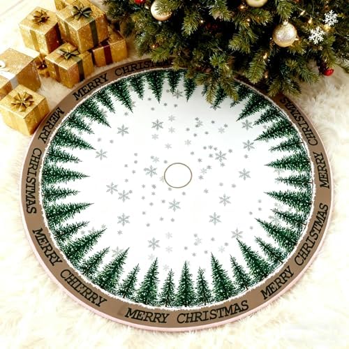 Christmas Christmas Tree Skirt 36 Inch, Snowflake Winter Holiday Tree Mat Decoration - Image 7