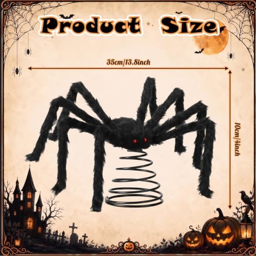 Suncalla 13.8 Inch Halloween Spider Tree Topper, Spooky Tree Topper - Image 3