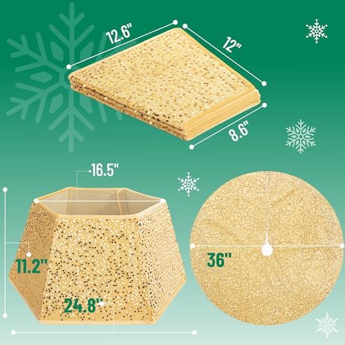 Mr. Pen- Sequin Christmas Tree Skirt and Tree Collar - Image 2