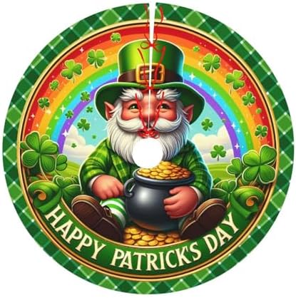 St. Patrick's Day Tree Skirt Christmas Tree Ornaments Tree Skirt for Christmas Decoration 36" - Image 5