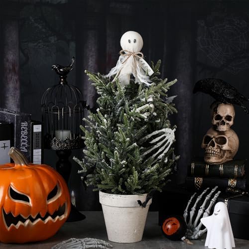 Suncalla Halloween Gauze Ghost Tree Topper, 5.5" Spooky Tree Ornament - Image 6