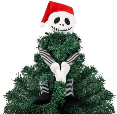 Christmas Tree Topper Decorations - Cute Plush Jack Huggers with Santa Hat - Image 7
