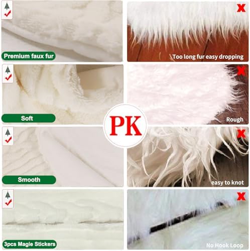 Christmas Tree Skirts 36inch White Faux Fur Xmas Tree Skirt for Christmas Decoration New Year Party Holiday Decorations - Image 4