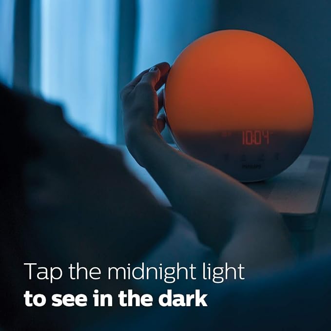 Philips SmartSleep Wake-up Light, Colored Sunrise and Sunset Simulation, 5 Natural Sounds, FM Radio & Reading Lamp, Tap Snooze, HF3520/60 - Image 7