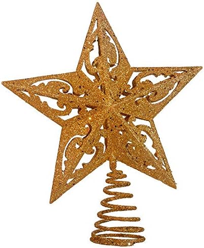 Kurt Adler H9100 8-Inch Gold Glittered 5 Point Star Treetop - Image 5