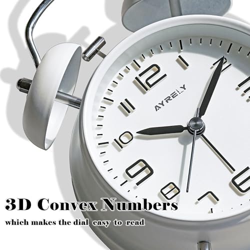 AYRELY?? Super Loud Alarm Clock for Heavy Sleepers Adults, Metal 4.5 Inches - Image 4