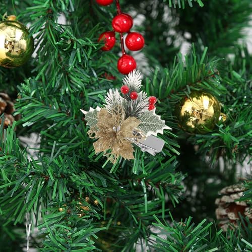 100pcs Silver Alligator Clips for Christmas Flower Ornaments with Lightweight Iron Material and Compact Design, for DIY Crafts and Different Holiday Decoration Occasions - Image 5