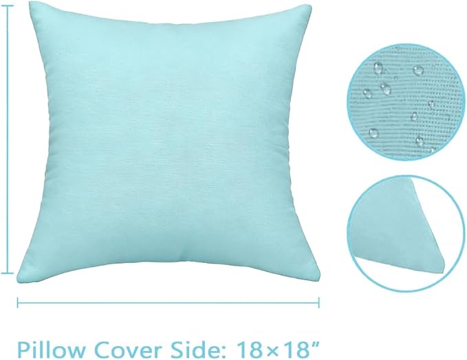 JMGBird Outdoor Pillows for Patio Furniture 18''x18'' Water Resistance Decorative Pillows Square Pillows with Inserts for Couch, Bed, Sofa, Bench, Chair