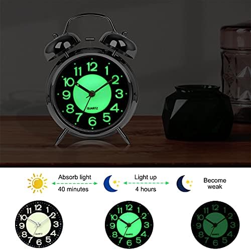 AYRELY?? Super Loud Alarm Clock for Heavy Sleepers, 4.5 Inch Twin Bell Retro - Image 3