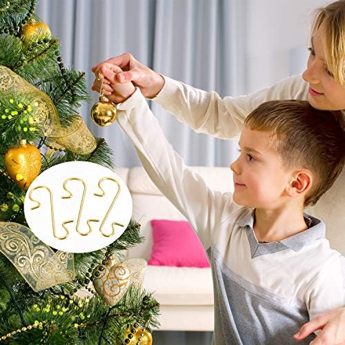 Tatuo 201 Pieces Christmas Ornament Hooks Ornament Hangers Xmas Metal Wire Hooks with Storage Box for Christmas Tree Decoration (Gold) - Image 5