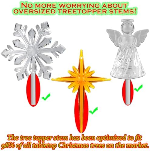 110Pcs in 10 Colors Ceramic Christmas Tree Replacement Bulbs - Plastic Lights Pegs, Included Angel Topper???Snowflake Top???Cross Stars. - Image 2