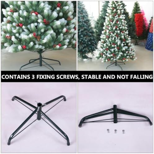 HOMSFOU 2pcs Sturdy Metal Xmas Tree Stand Quadripod Base for Christmas Tree - Image 3