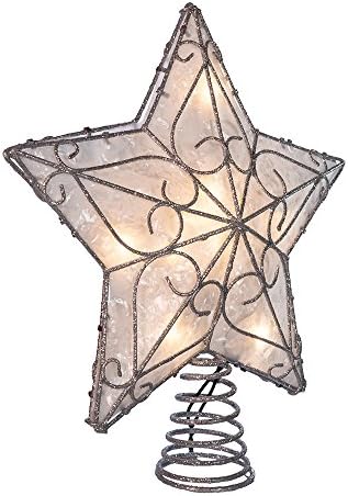 Kurt Adler UL 10-Light Metal Trimmed Capiz Inspired Star Treetop by KurtSAdler