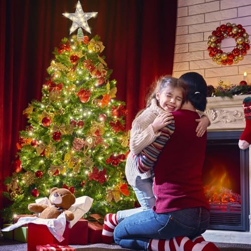 DULEFUN 11.8?€??€? Silvery Christmas Tree Topper Star Treetop with 20 LED - Image 6
