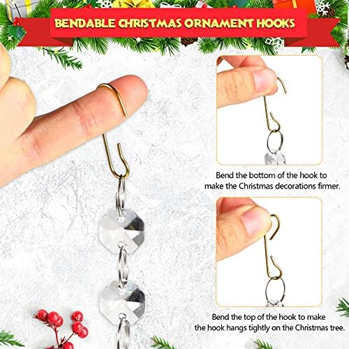 Hotop 240 Pcs Halloween Ornament Hooks Gold Ornament Hangers - Image 3