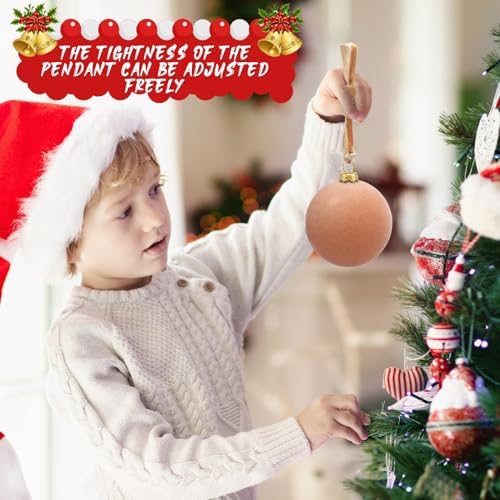 Daifunli 100 Pcs Christmas Velvet Ornament Strings Adjustable Ornament Hooks Non Slip Hangers Hooks Tree for Christmas Tree Decorations(Gold) - Image 5