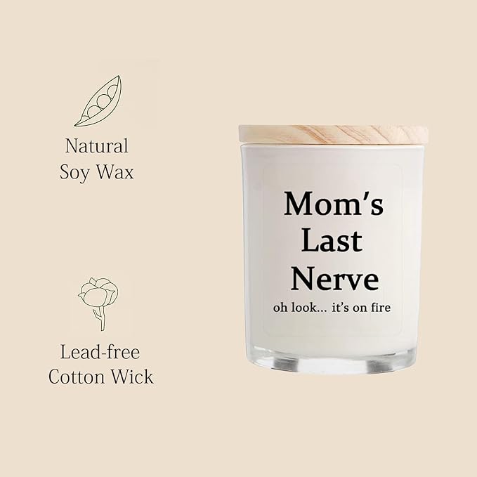 Gifts for Mom from Daughter Son - Funny Birthday & Mothers Day & Thanksgiving & Christmas Gifts, Vanilla Candles(5.8oz)