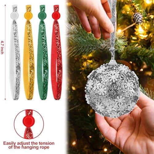 Daifunli 24 Pcs Christmas Adjustable Decoration Hooks, Green,Grey,Gold,Red - Image 3