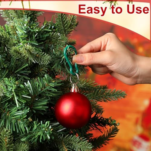 Beeveer 100 Pcs Christmas Ornament Hooks Forest Green Plastic S Shape - Image 4